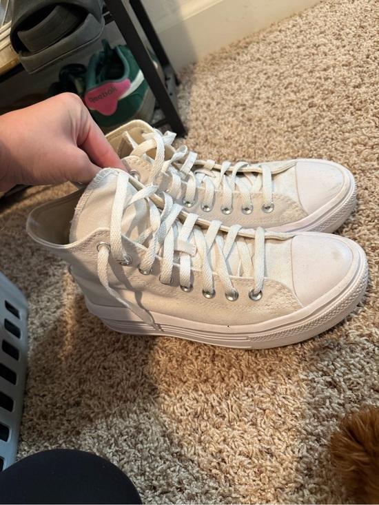 Converse Shoes - Converse White High-Top Platform Canvas Sneakers